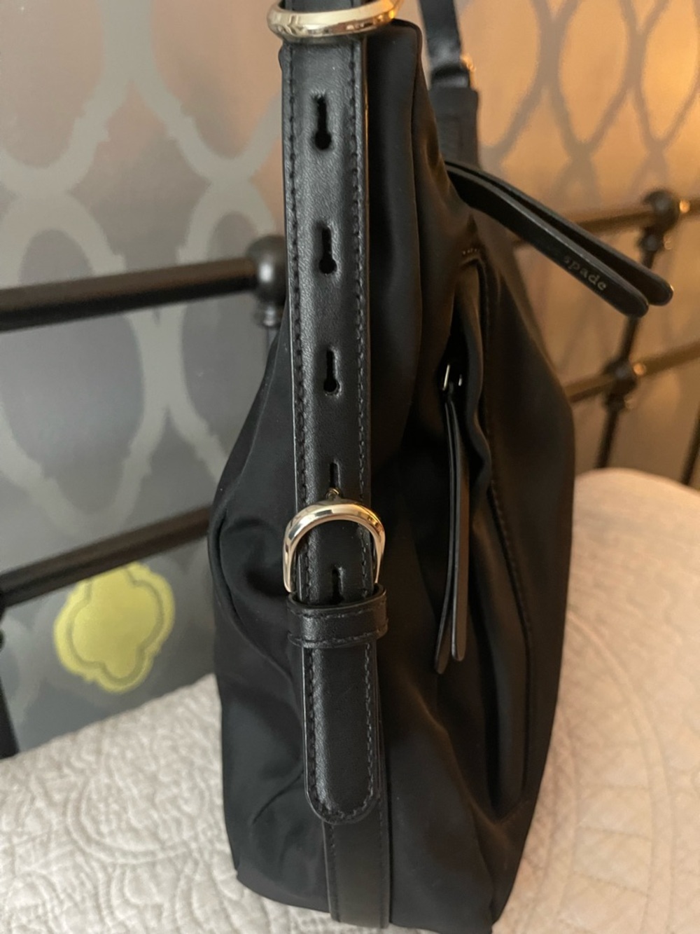 kate spade Black Nylon Shoulder Bag with Gold Accent - Picture 4 of 6